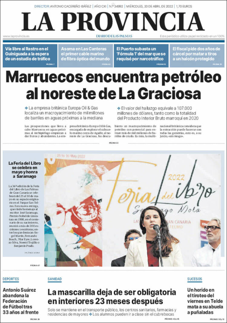 Portada de La Provincia (Espa&ntilde;a)