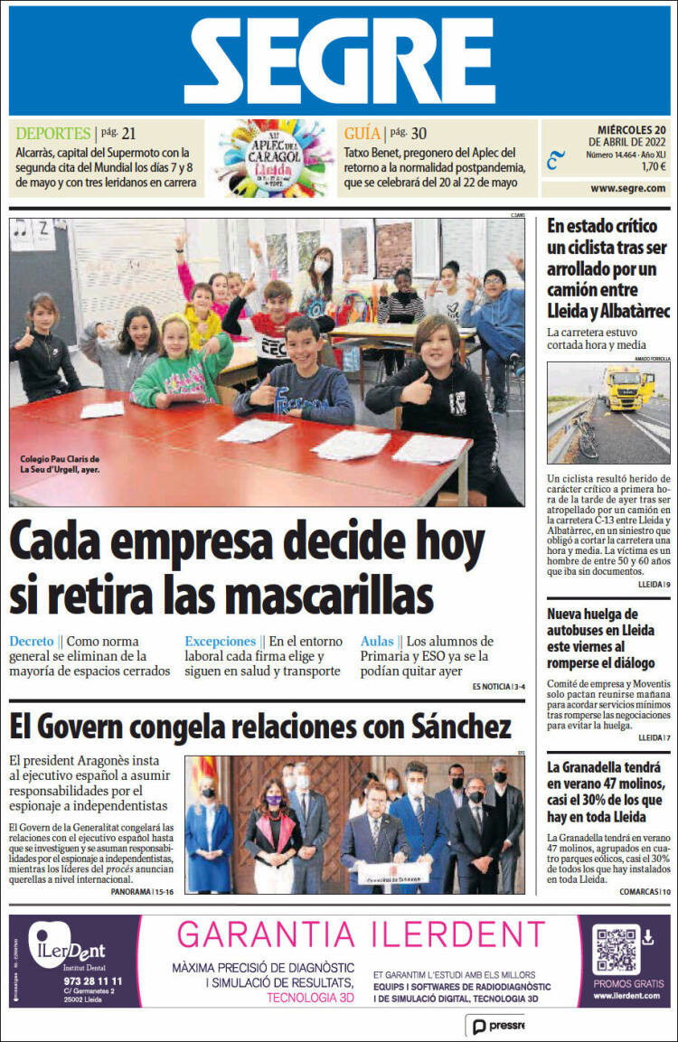 Portada de Segre  (Espa&ntilde;a)