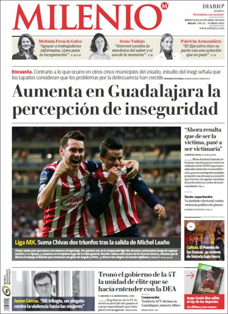 Portada de Milenio - Jalisco (México)