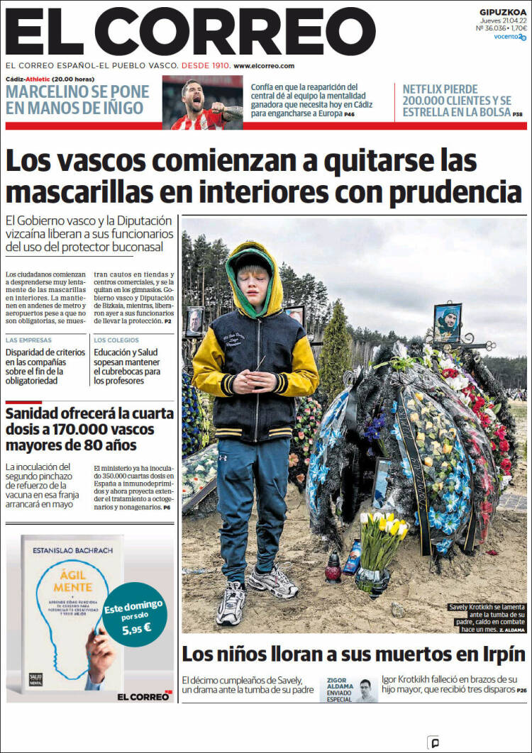 Portada de El Correo - Guipuzcoa (España)