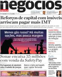 Portada de Jornal de Negócios (Portugal)