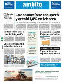 Portada de Diario Ambito Financiero (Argentina)