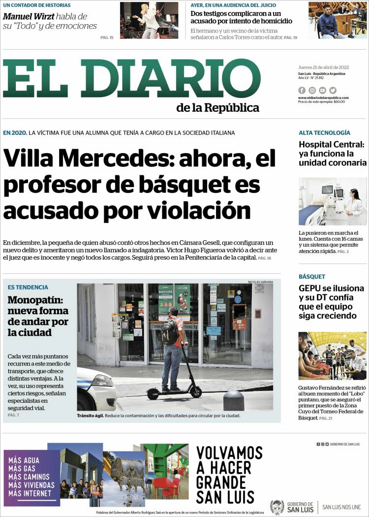 Portada de Diario de la República (Argentina)