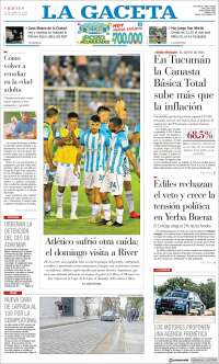 Portada de La Gaceta (Argentina)