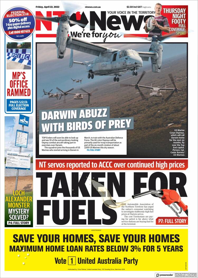 Portada de Northern Territory News (Australia)