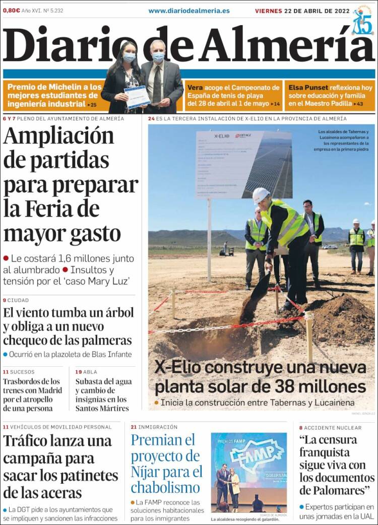 Portada de Diario de Almería (España)