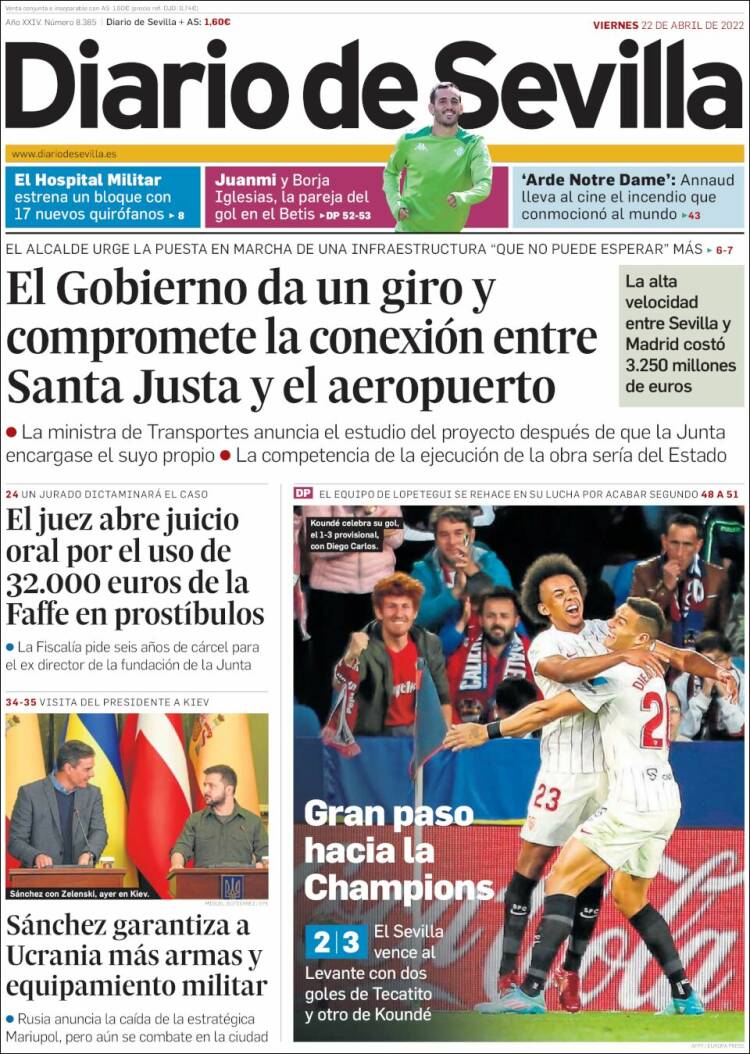 Portada de Diario de Sevilla (España)