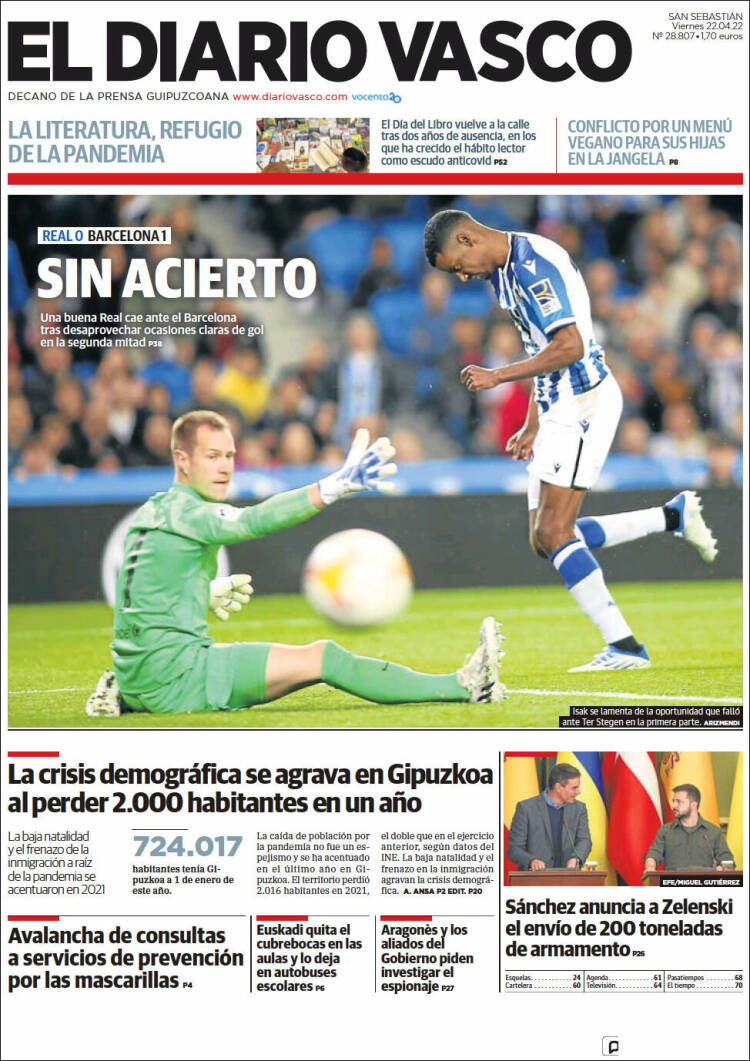 Portada de Diario Vasco (España)