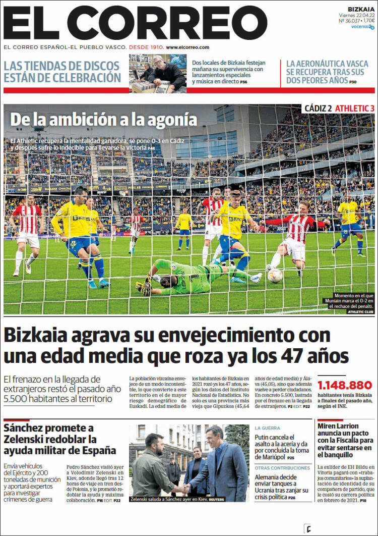 Portada de El Correo (España)