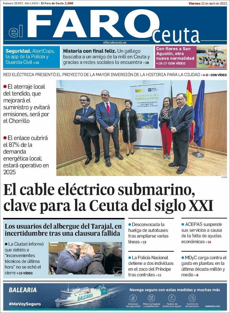 Portada de El Faro de Ceuta (España)