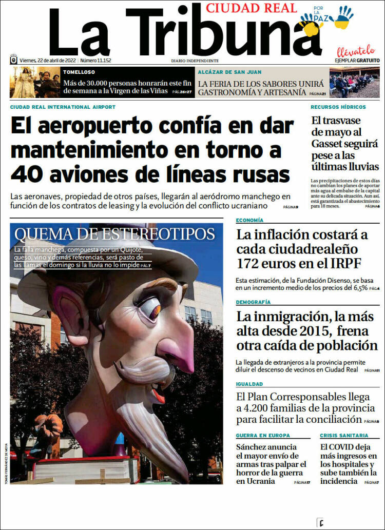 Portada de La Tribuna de Ciudad Real (España)