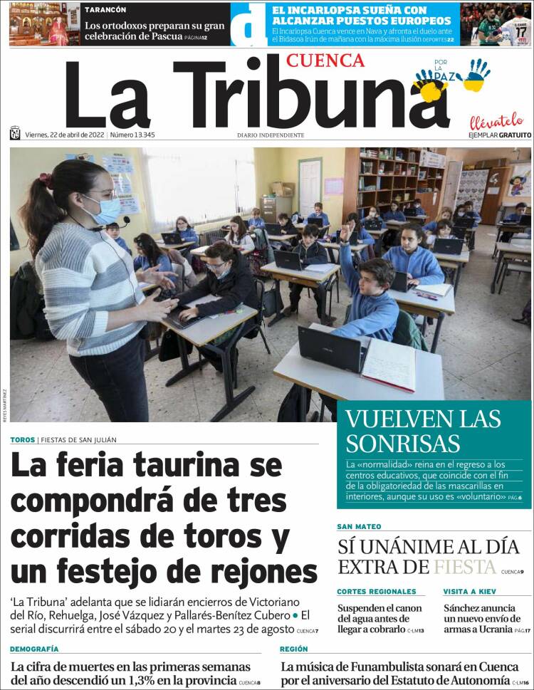 Portada de La Tribuna de Cuenca (España)