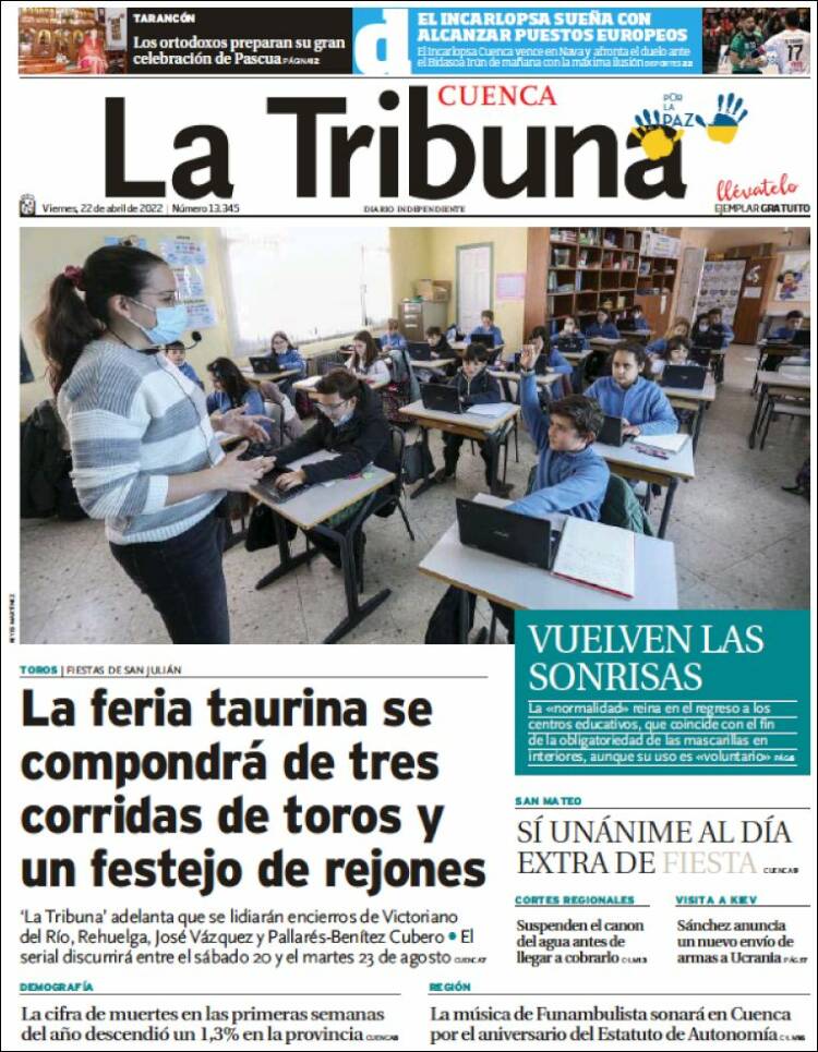 Portada de La Tribuna de Cuenca (España)