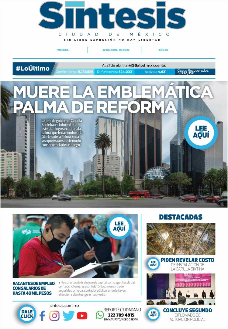 Portada de Síntesis Nacional (M&eacute;xico)