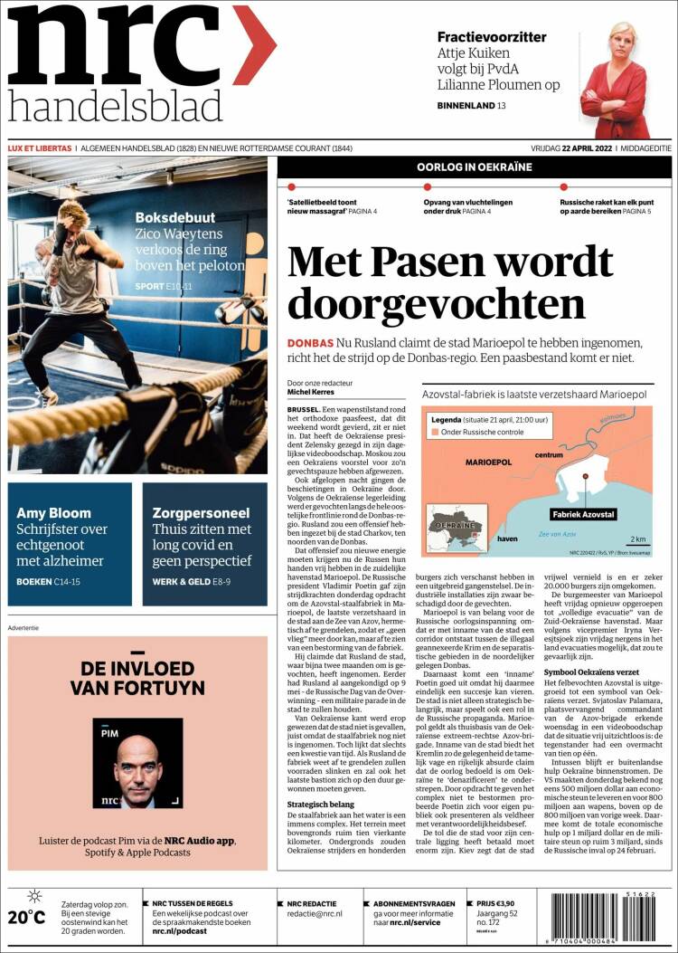 Portada de NRC Handelsblad (Pa&iacute;ses Bajos)