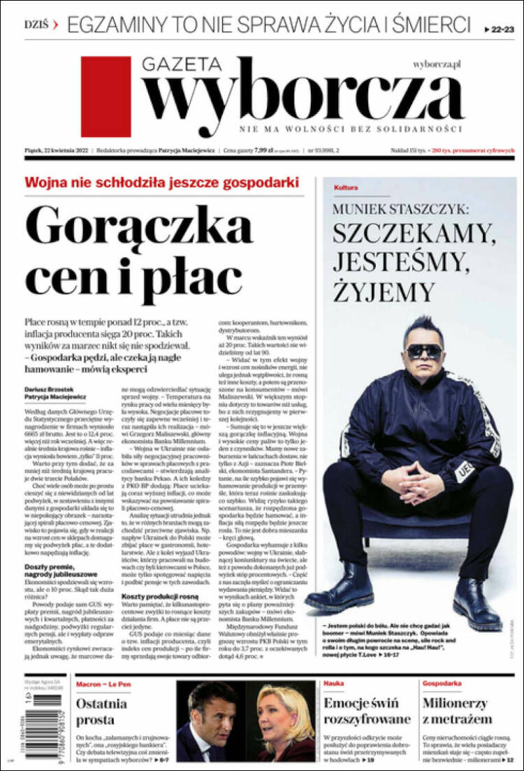 Portada de Gazeta Wyborcza (Polonia)
