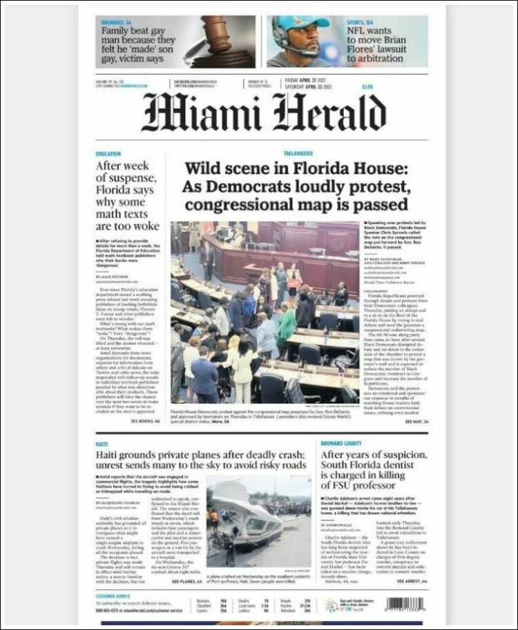 Portada de Miami Herald (USA)