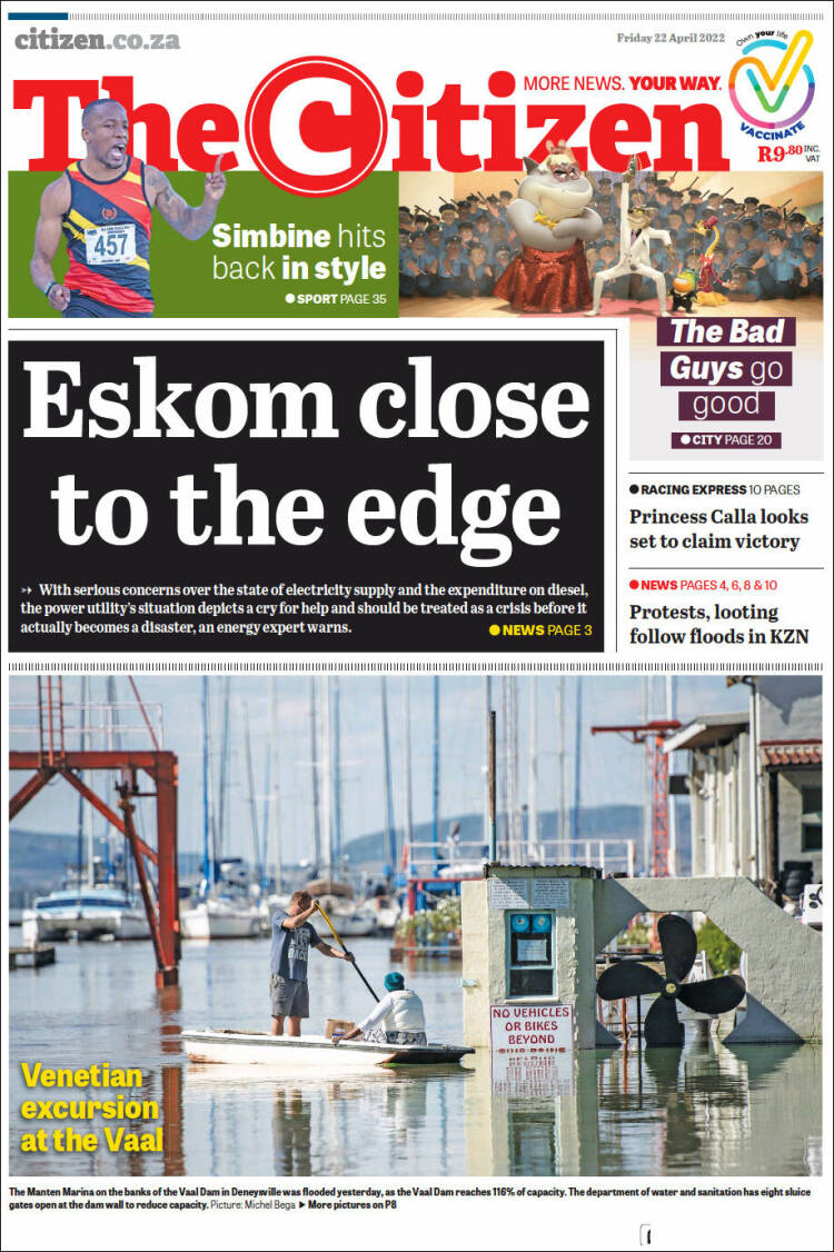 Portada de The Citizen (Sud&aacute;frica)