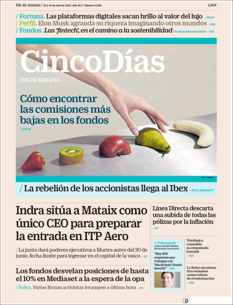 Portada de Cinco Días (España)