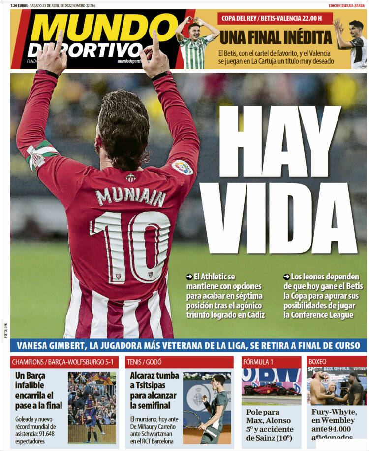 Portada de Mundo Deportivo Bizkaia (España)