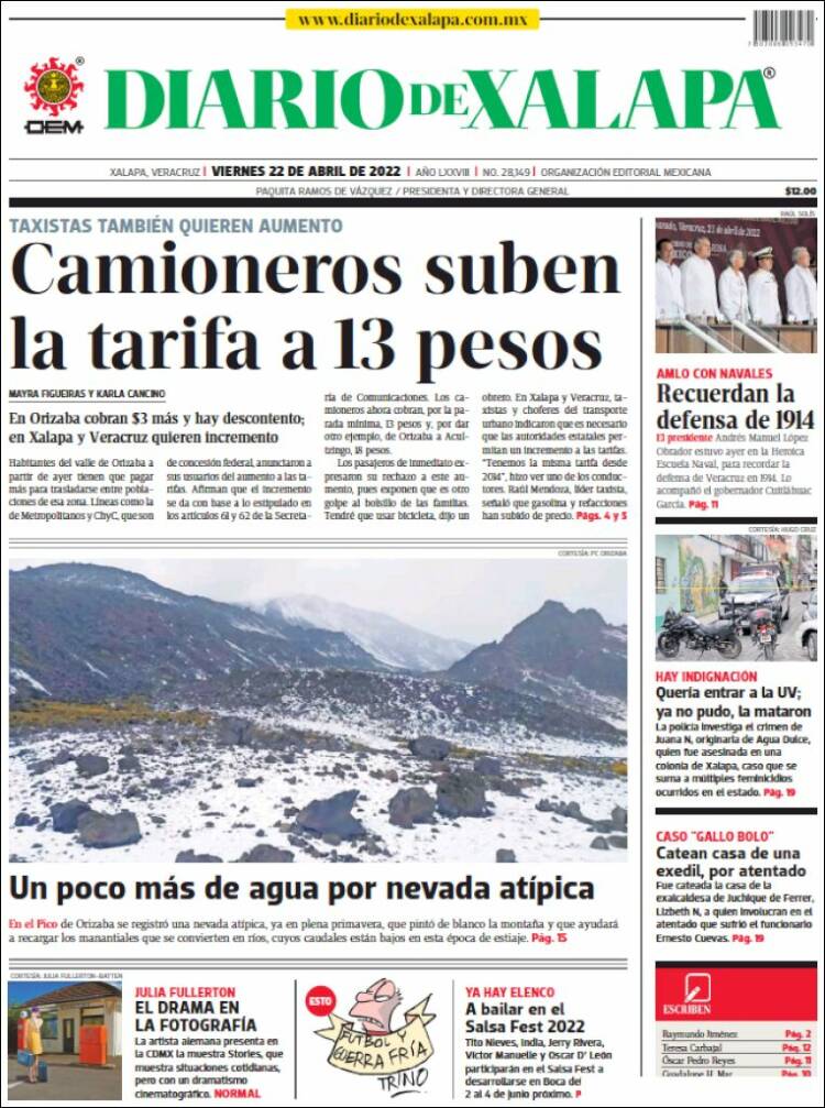 Portada de Diario de Xalapa (México)