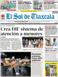 Portada de El Sol de Tlaxcala (México)