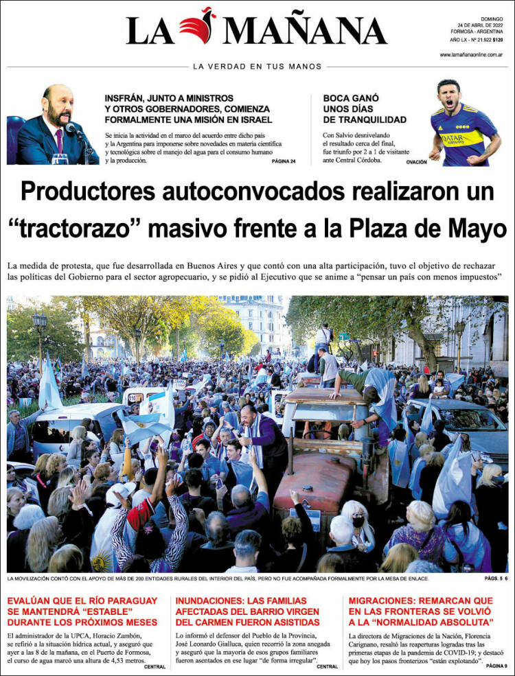 Portada de Diario La Mañana (Argentina)