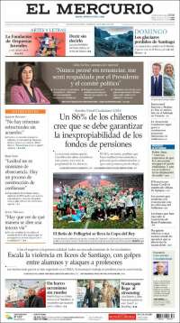 Portada de El Mercurio (Chili)