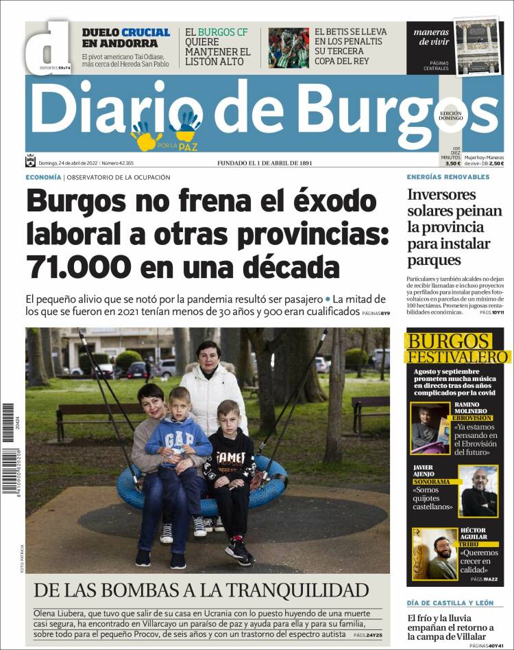 Portada de Diario de Burgos (España)