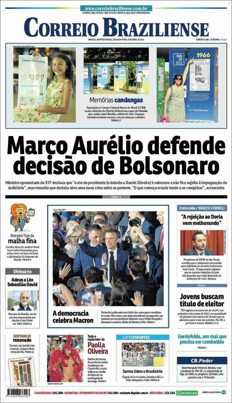 Portada de Correio Braziliense (Brasil)