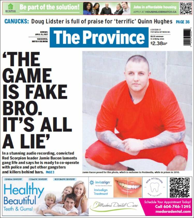 Portada de The Province (Canadá)