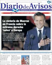 Portada de Diarios de Avisos (España)