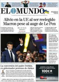 Portada de El Mundo (España)