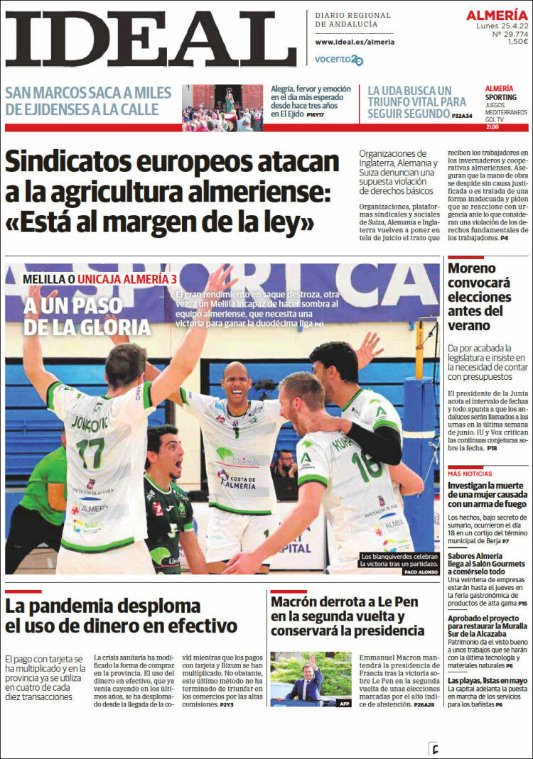 Portada de Ideal Almeria (España)
