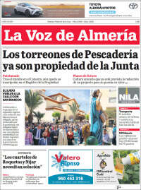 Portada de La Voz de Almería (España)