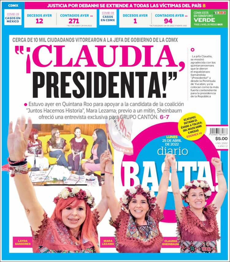 Portada de Diario Basta (M&eacute;xico)