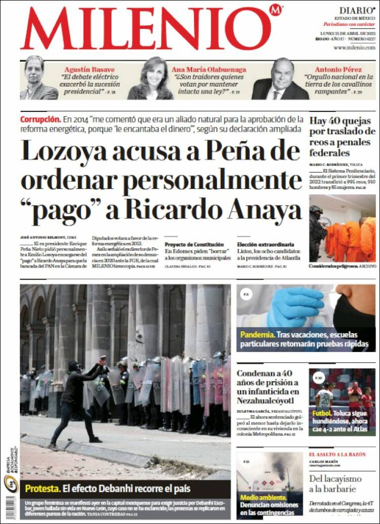 Portada de Milenio - Estado de México (M&eacute;xico)