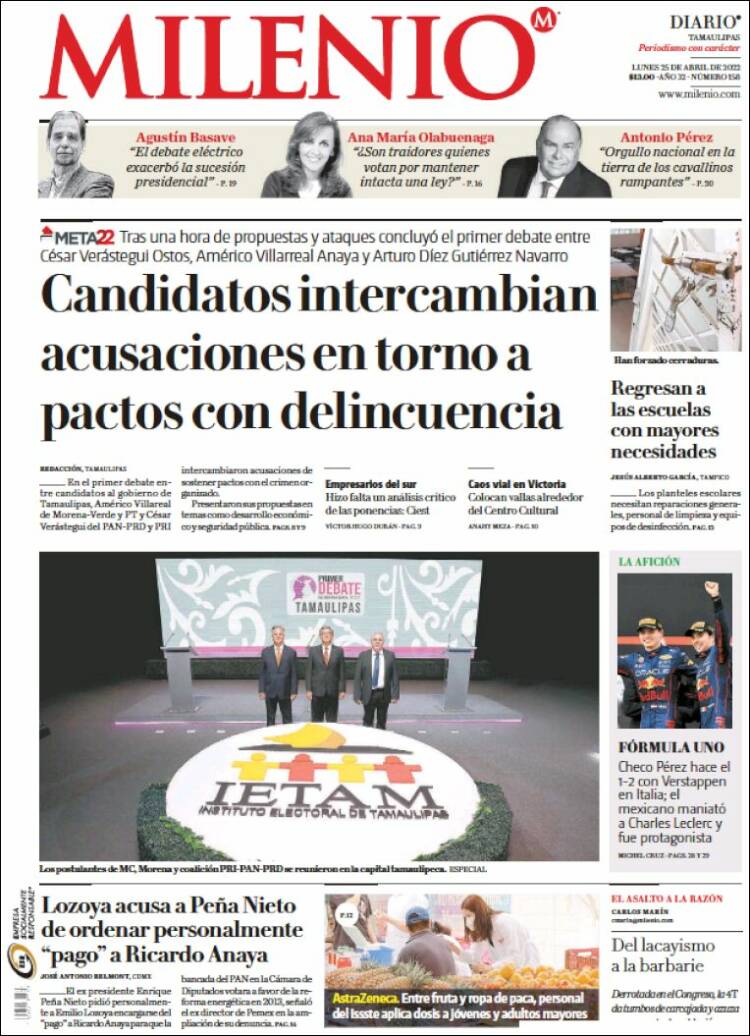 Portada de Milenio - Tamaulipas (M&eacute;xico)