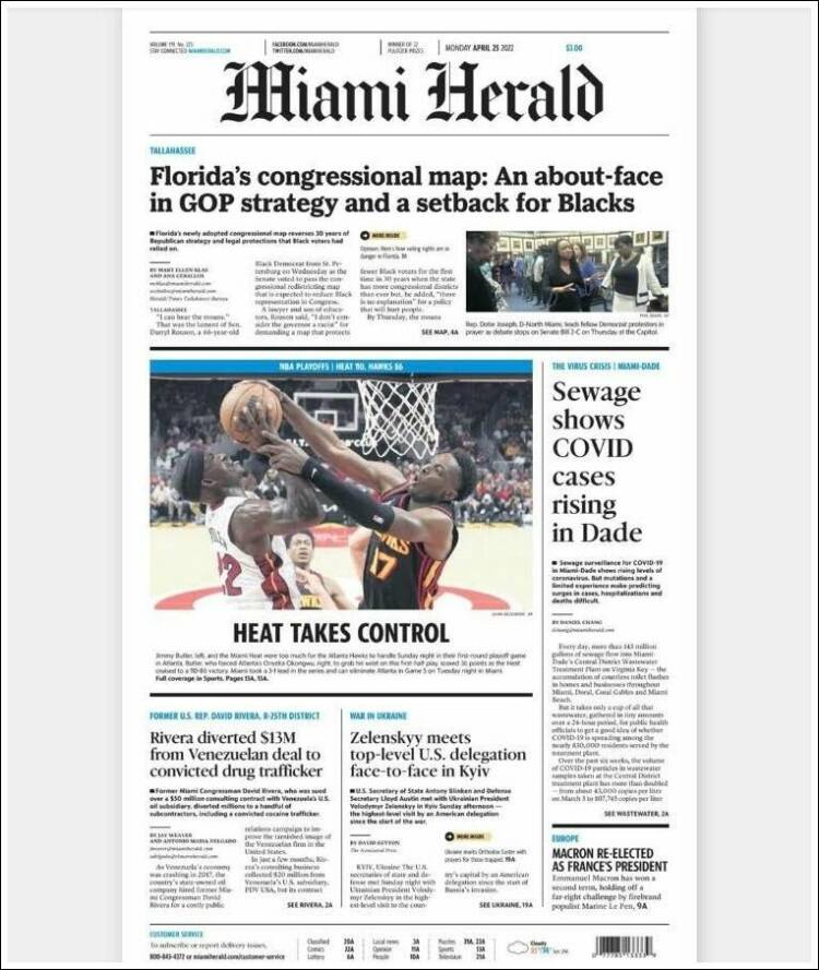 Portada de Miami Herald (USA)