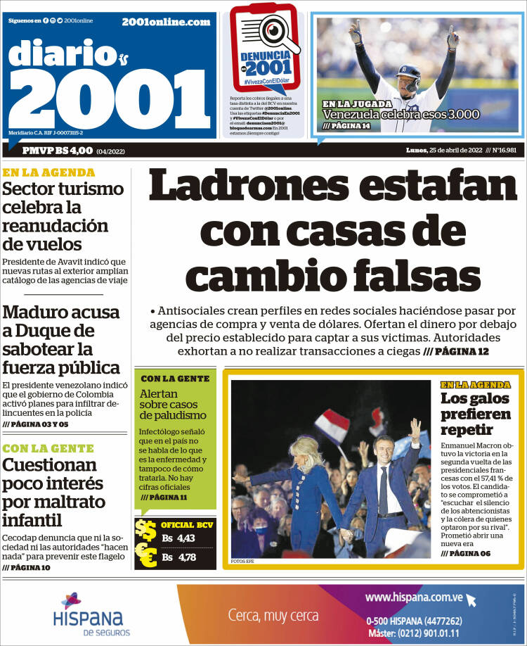 Portada de 2001 - Dosmiluno (Venezuela)