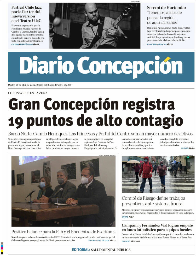 Portada de Diario de Concepción (Chile)