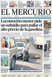 Portada de El Mercurio de Antofagasta (Chile)