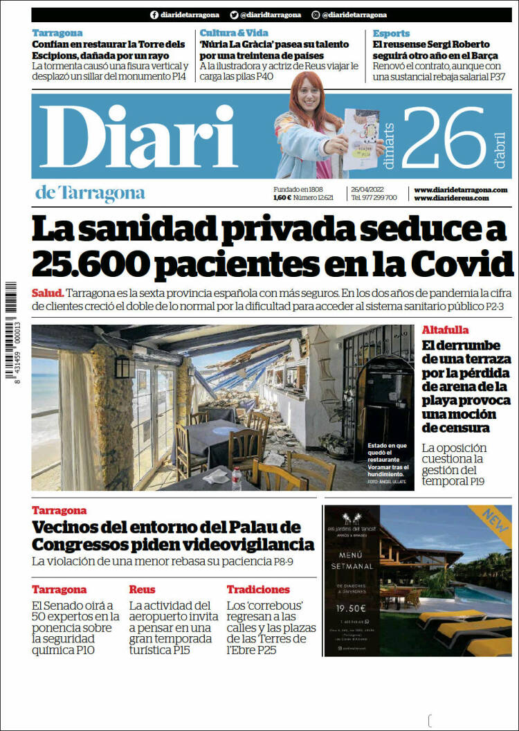 Portada de Diari de Tarragona (España)