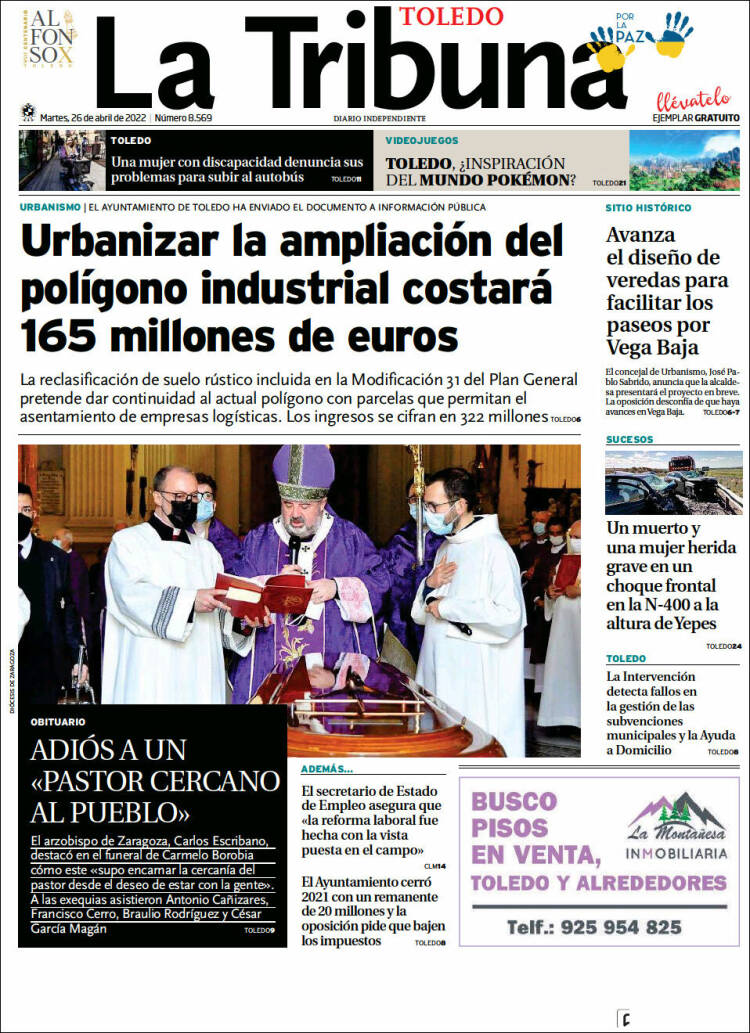 Portada de La Tribuna de Toledo (España)