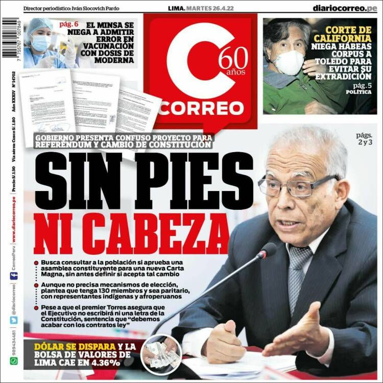 Portada de Diario Correo (Per&uacute;)