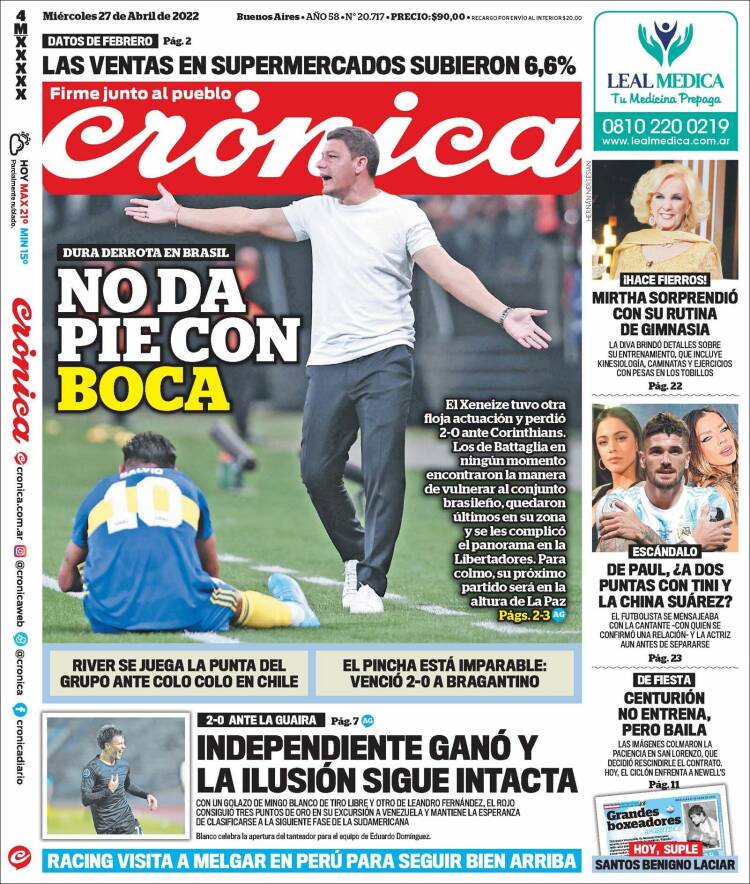 Portada de Crónica (Argentina)