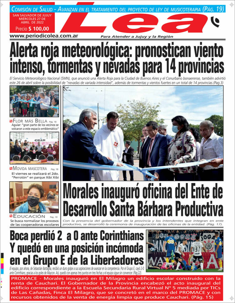 Portada de Periódico Lea (Argentina)