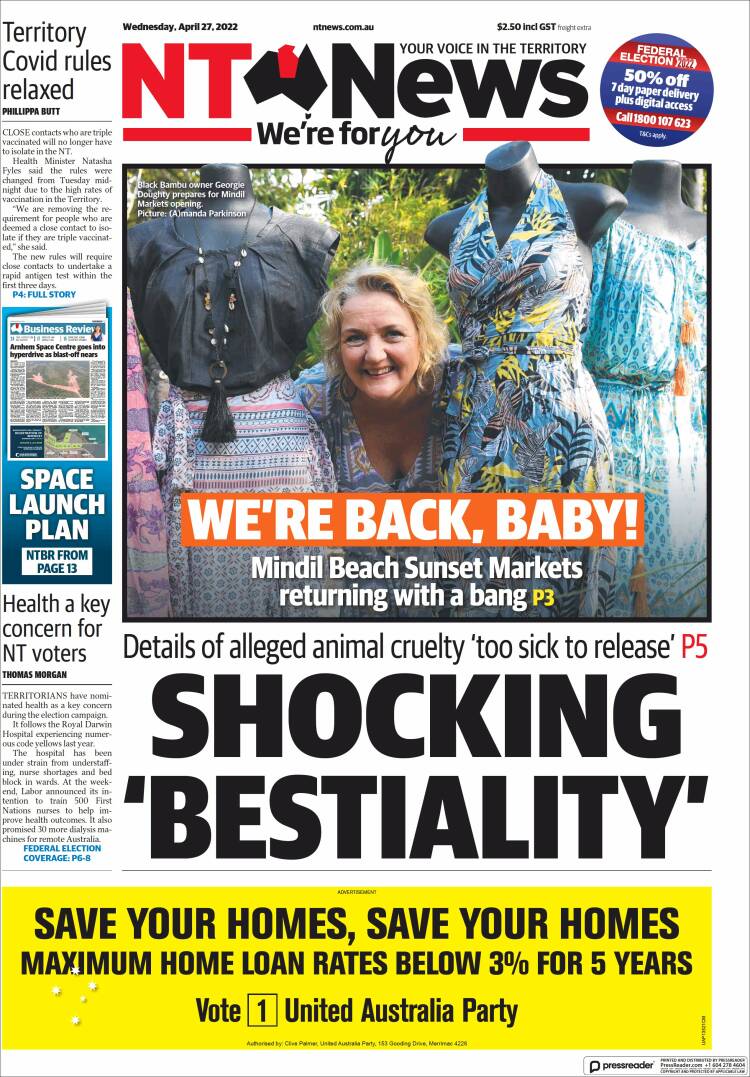Portada de Northern Territory News (Australia)