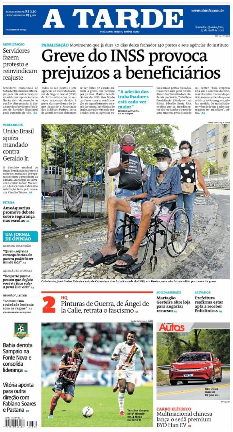 Portada de Diário A Tarde (Brasil)