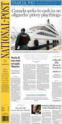 Portada de The National Post (Canada)